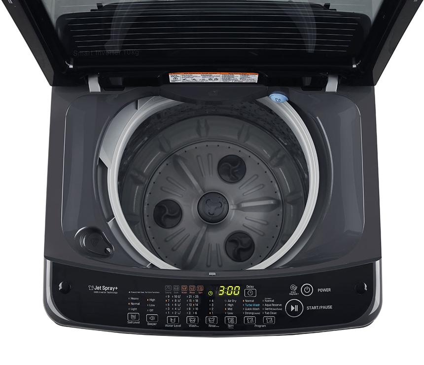 LG Smart Inverter Top Load Washing Machine, 10KG, Middle Black