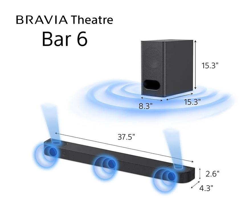 BRAVIA Theatre Bar 6 | 3.1.2ch Soundbar with powerful wireless subwoofer | Dolby Atmos Soundbar System