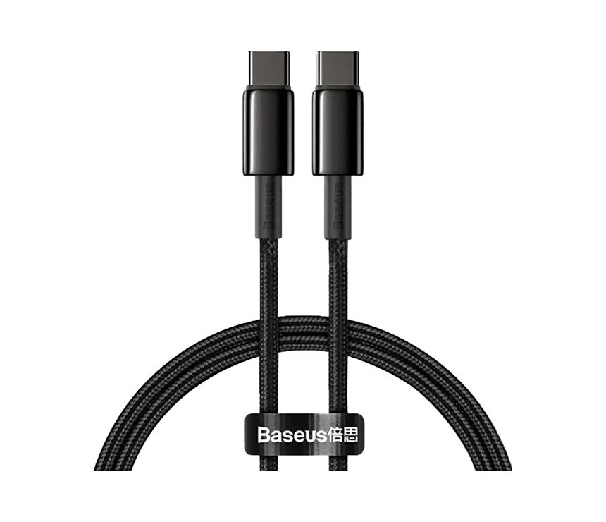Baseus CATWJ-01Tungsten Gold Fast Charging Type-C to Type-C 100W 1m (Black)