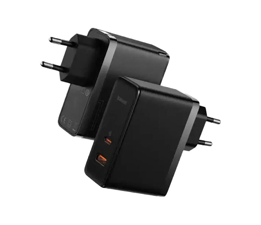 Baseus GaN5 Pro Fast Charger C+U 100W EU (With Mini Cable Type-C to Type-C 100W(20V/5A) 1m (Black)