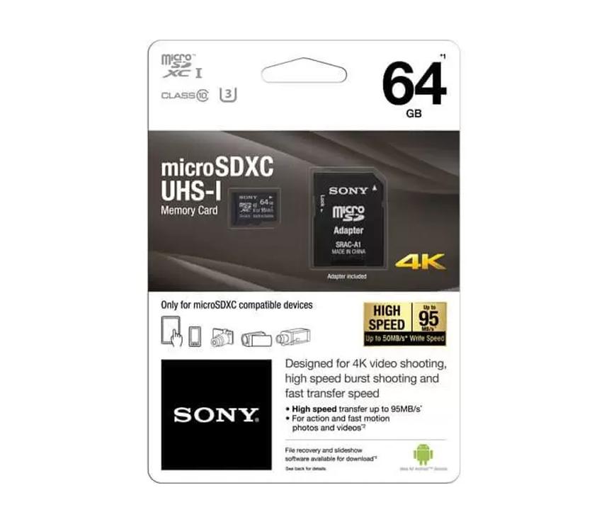 Memory card Sony Micro SDXC 64GB UHS-I U3 Class 10 SR-64UX2A / T2