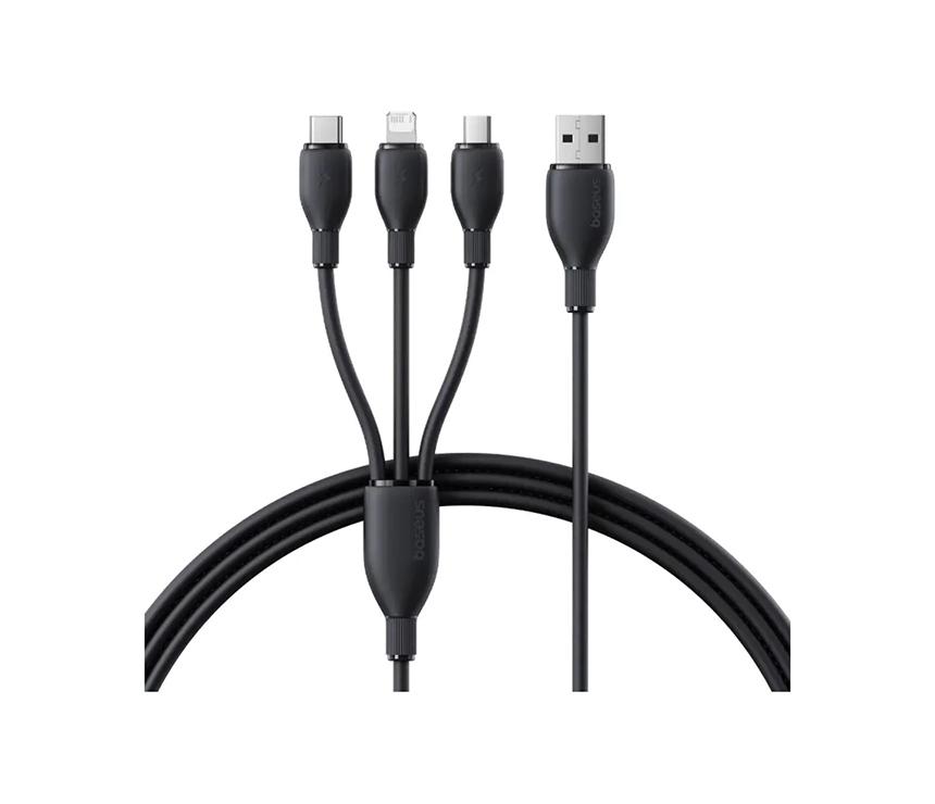 Baseus Ultra-Fast 3 in 1 Cable USB to Micro USB Lightning USB-C 3.5A 1.3m | P10376303121-01 | Black