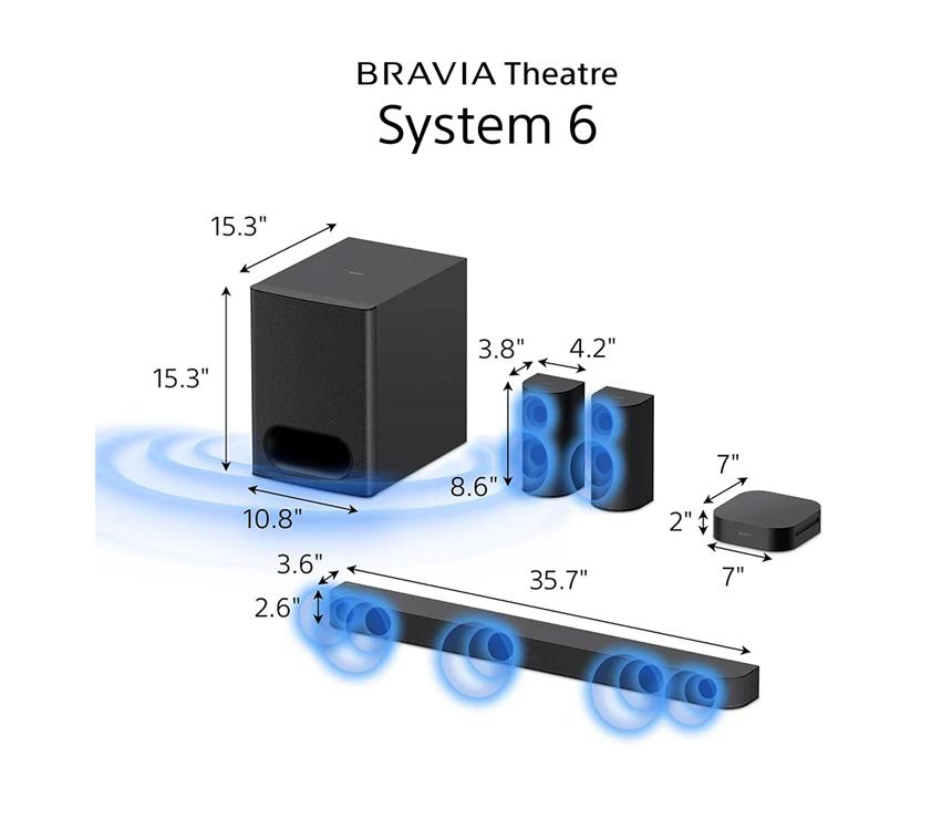 BRAVIA Theatre System 6 | 5.1ch Home Theatre System | 1000 W total power output | Dolby Atmos®/DTS:X®