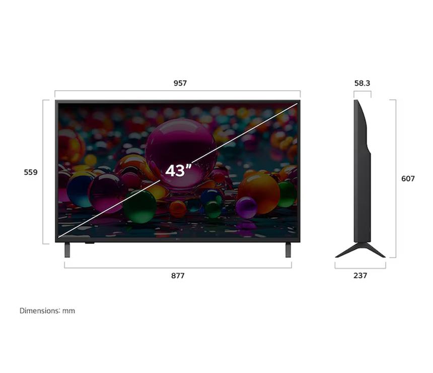LG 55 Inch UA84 4K UHD AI Smart TV | HDR10, α7 Gen8 Processor, webOS 25