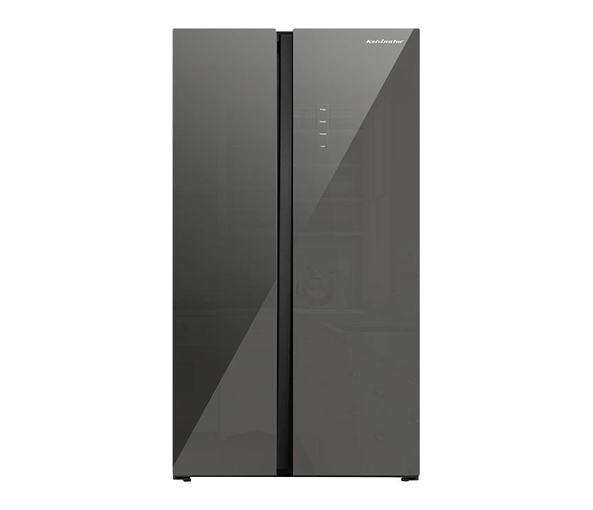Kelvinator 537 Liter | Inverter Side by Side Glass Door | No Frost Refrigerator (Grey)