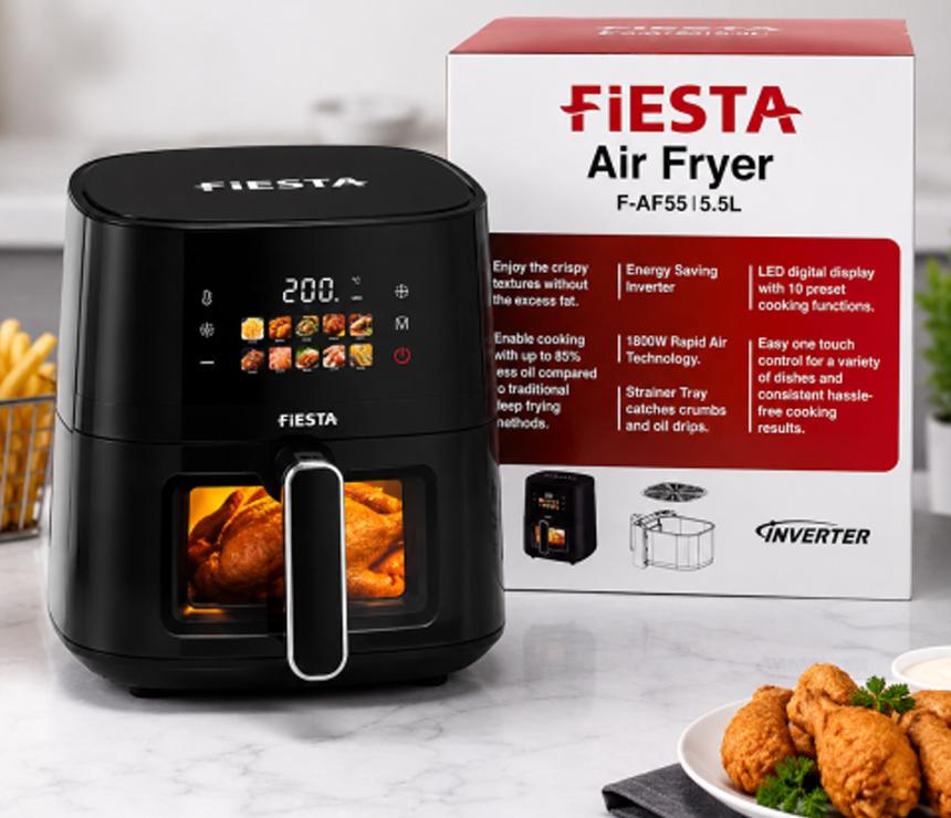 Fiesta 5.5L Digital Air Fryer - 1800W Multi-Functional Fryer