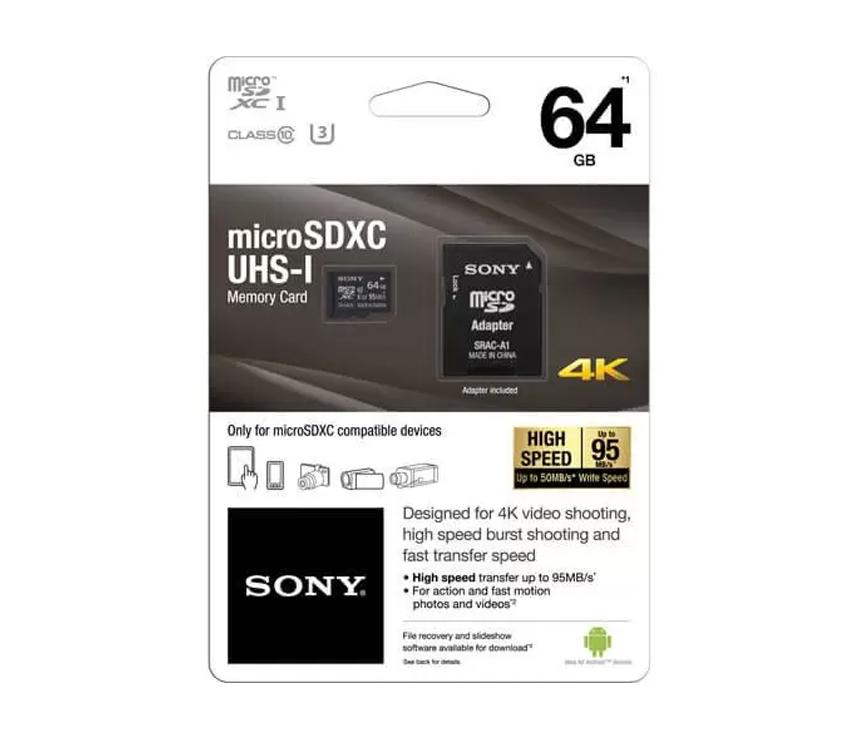 Memory card Sony Micro SDXC 64GB UHS-I U3 Class 10 SR-64UX2A / T1