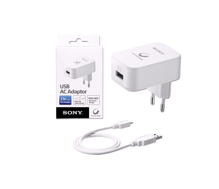 Sony CP-AD2 2.1A Fast Charging Adapter with USB-A-USB-C Cable