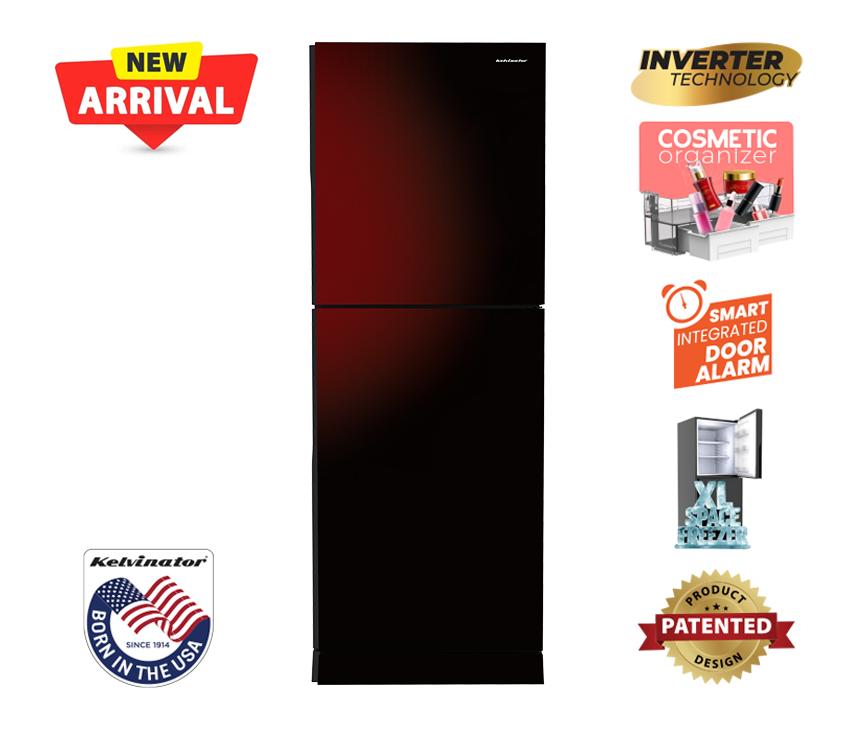 Kelvinator 357 Liters |Direct Cool Top Mounted| Glass Door Inverter Refrigerator. Kelvinator 357 Liters |Direct Cool Top Mounted| Glass Door Inverter Refrigerator.