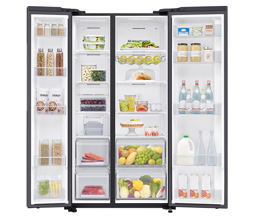 Samsung 700L Side By Side Refrigerator | Large Capacity Smart Cooling-(Black) Samsung 700L Side By Side Refrigerator | Large Capacity Smart Cooling-(Black)